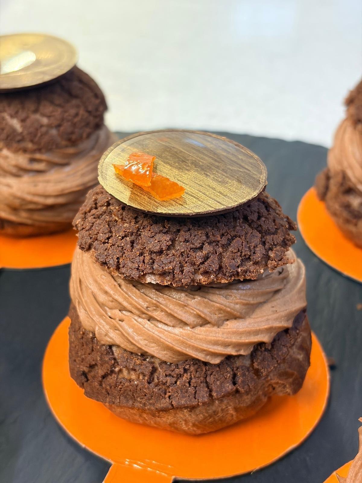 Chocolate and Grapefruit Paris Brest