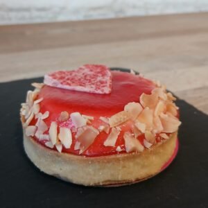 Raspberry and White chocolate tart